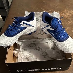 Under Armour Kids' White and Blue Athletic Sneakers